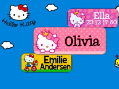 Hello Kitty navnelapper